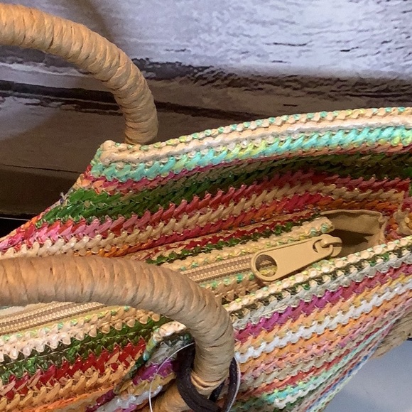 Cappelli Straworld Multicolor Straw Bag W/Braided Strap - Picture 8 of 10